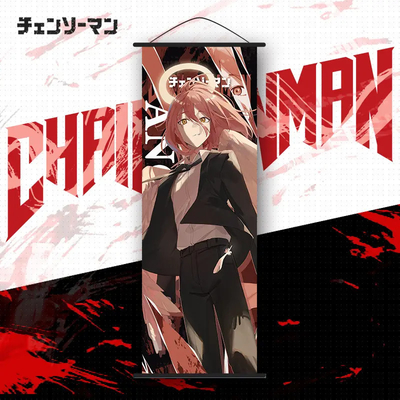 Custom Canvas Manga Wall Art Banner Cartoon Hanging Chainsaw Man Flag